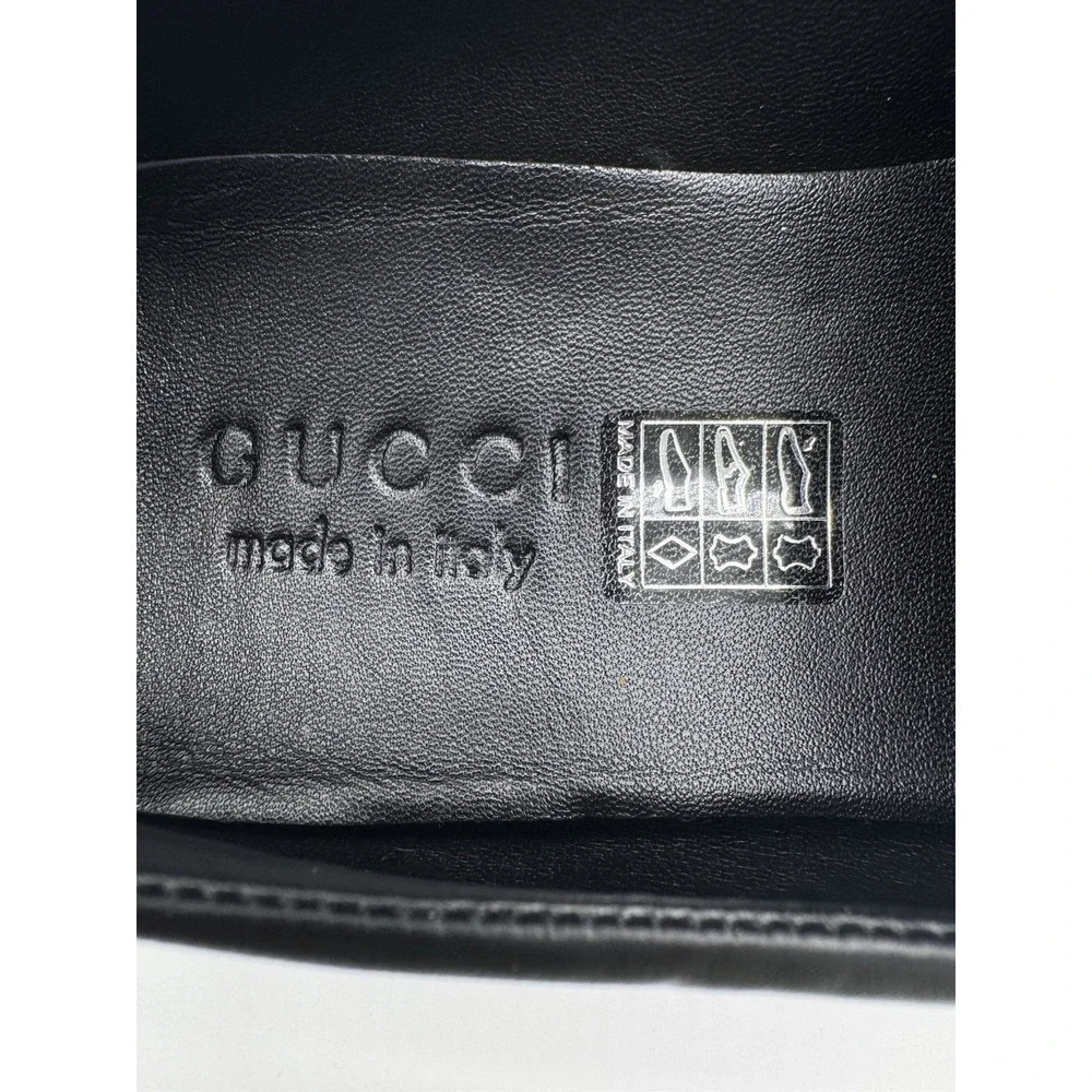 Gucci Black Guccissima Leather‎ Penny Loafers Size 6